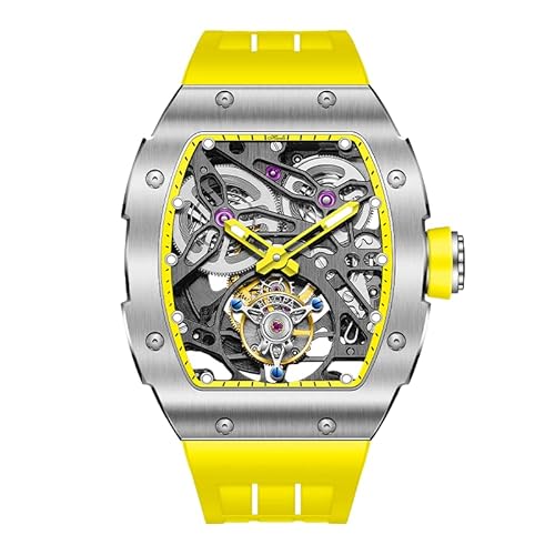Haofa Herren Tourbillon Uhr Skelett Mechanische Uhr Saphir Edelstahl Wasserdicht Leuchtend Automatikuhren 1908 Gelb Haofa Herren Tourbillon Uhr Skelett Mechanische Uhr Saphir Edelstahl Wasserdicht Leuchtend Automatikuhren 1908 Gelb von Haofa