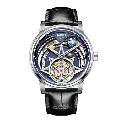 Haofa automatisch Tourbillon Uhr für Herren 3D Planet Universum Leuchtende Fliegende Tourbillon -Uhr Automatische mechanische Armbanduhr 2268 von Haofa