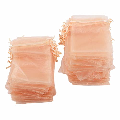 100pcs Organza -Beutel, Transparente Schmucktaschen mit Kordelzug, Minipreise, Münzen mit Kordelstring, Elegante Farbenfrohe Verkleidung, Ideal für Schmuck, Sammlerstücke, Alltägliches Geschenken, von Haofy