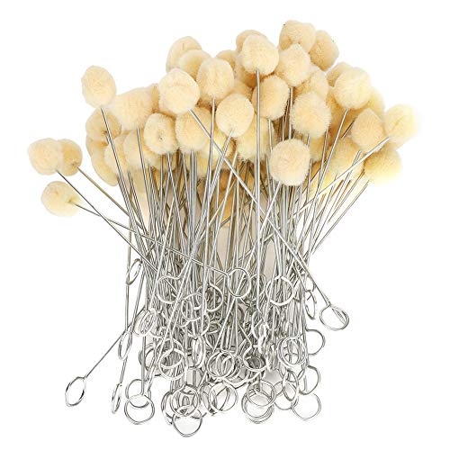 100pcs Woll Daubers Ball Pinsel Lederfarbstoff Tool mit Metallgriff Applikator -Werkzeug für Lederfarbstoff -Handwerksprojekte von Haofy