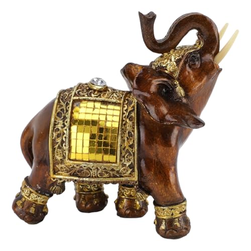 Elefant Home Decor Statue Elephant Figurin Elefant Dekorative Skulptur Synthetisches Harz Lebensechte Design Künstlerisches Statement für Wohnzimmer Schlafzimmer Weinkühler Hotel von Haofy