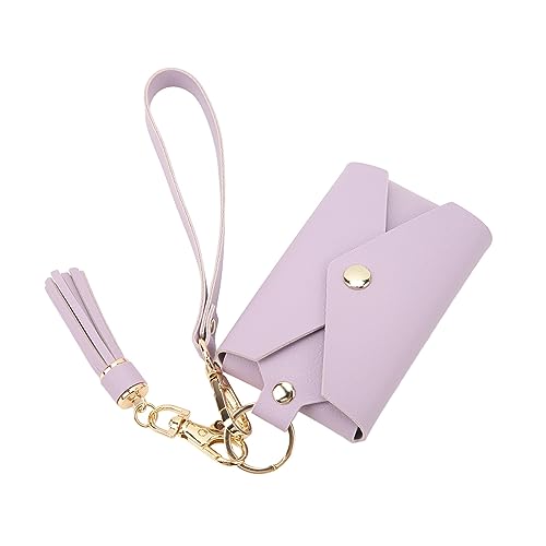 Haofy Bild-Schlüsselanhänger-Tasche, 7,6 cm Große Foto-Aufbewahrung, PU-Druckknopf-Design, Kleine Foto-Taschen für den Außenbereich (Purple) von Haofy