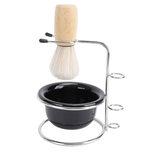 Haofy Rasierpinsel -Set Premium Synthetic Hair Effektiv Schaumerzeugung für Männer Verbundholz + Edelstahl + Schwarz von Haofy