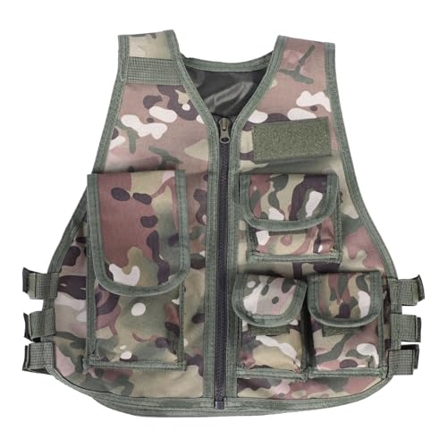 Haofy Tactical Vest for Kids, Children Waistcoat Military Vest for Outdoors Games, Outdoor Vest Outdoor Tactical (CP-Tarnung S) von Haofy