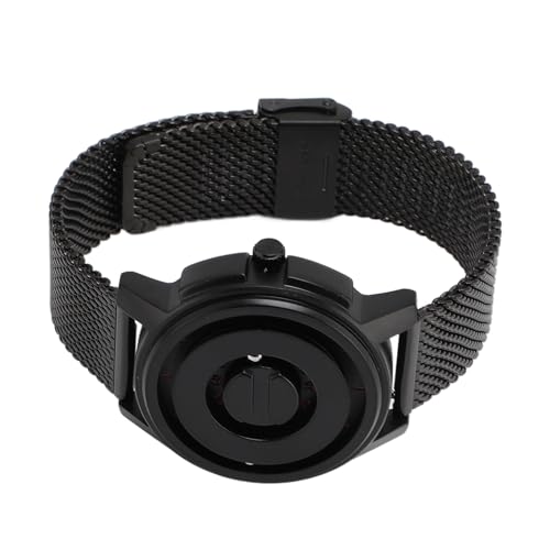 Haofy wasserdichte Magnetische Levitation Uhr mit Edelstahlgurt Einzigartige Zeiger Design Unisex Quartz Uhr für den Täglichen Gebrauch (Schwarze Gehäuse Orange Skala) von Haofy