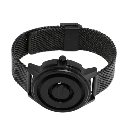 Haofy wasserdichte Magnetische Levitation Uhr mit Edelstahlgurt Einzigartige Zeiger Design Unisex Quartz Uhr für den Täglichen Gebrauch (Schwarzkoffer gelbe Skala) von Haofy