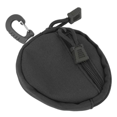 Münztasche mit Großem Fassungsvermögen und Reißverschluss, Multifunktional für Münzen, Schlüssel, Karten, Sportliches Aussehen (Black) von Haofy