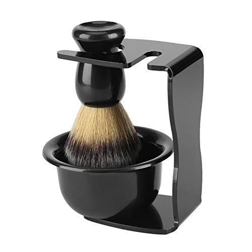 Pinselset, Praktisches Rahmen-Rasierwerkzeugset, Leicht zu Reinigen mit Pinselhalter für die Rasur für Männer von Haofy