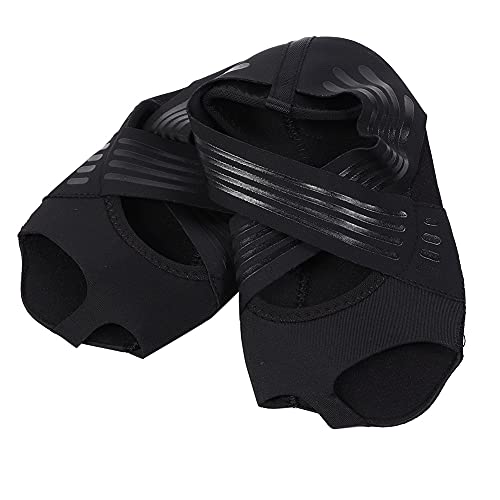 Rutschfeste Yoga Socken für Frauen, Toeless Pilates Barre Ballett Tanz Barfuß Workout Anti-Rutsch Yoga Socken Schuhe(35/36-Schwarz) von Haofy