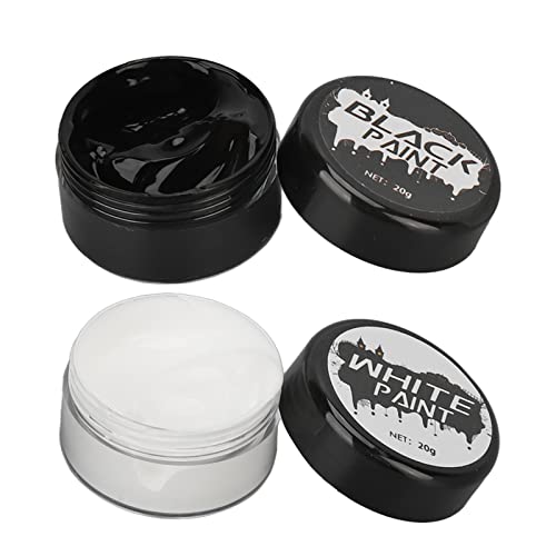 Set für Halloween-Gesichtsmalerei, schwarz und weiß, hochpigmentiert, für Cosplay, DIY, ABS-Material von Haofy
