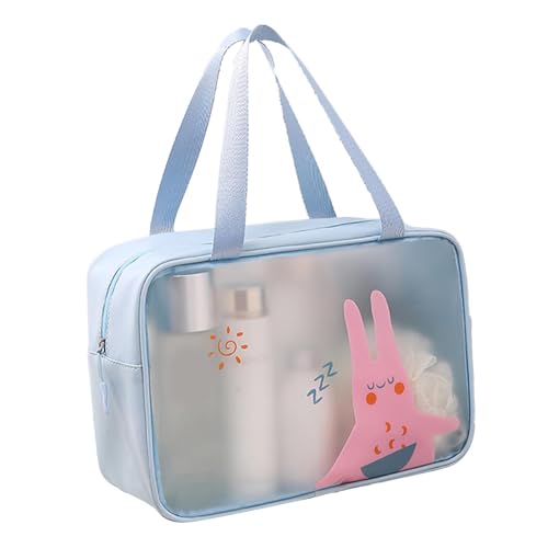 Haofy Transparente, wasserdichte Kosmetiktasche mit Cartoon-Muster und Doppelgriff, Multifunktionale Make-up-Tasche für Schwimm-Toilettenartikel, Gut für Geschäftsreisen, (Blue) von Haofy