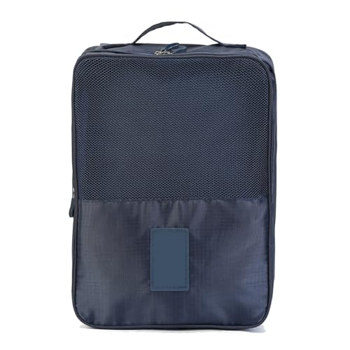 wasserdichte Reise-Schuhtasche mit Doppeltem Reißverschluss, Großes Fassungsvermögen für 3 Paar Schuhe, Geeignet für Reisen, Sport (Navy blau) von Haofy