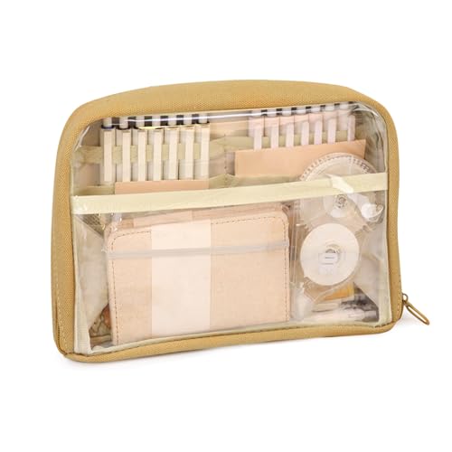 Haohai Simple Style Großes Federmäppchen, Easthill federmäppchen mit Mehreren Fächern,Mädchen Teenager mit Großer Kapazität, Stylische Federtasche für Mädchen & Jungen. (braun，style2) von Haohai