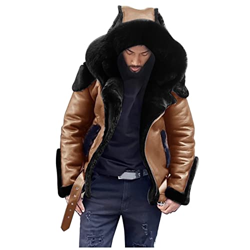Herren Winterjacke Leicht Und Warm Europäischer Und Amerikanischer Herrenmantel Retro Street Plus Velvet Thick Hooded Collar Coats Zipper Straight Leather Jacket Wintermantel Herren Warm 4XL Herren Winterjacke Leicht Und Warm Europäischer Und Amerikanischer Herrenmantel Retro Street Plus Velvet Thick Hooded Collar Coats Zipper Straight Leather Jacket Wintermantel Herren Warm 4XL von Haohon