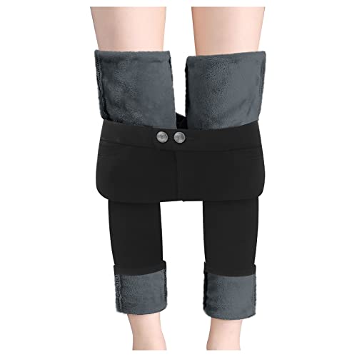 Thermo Jeans Damen Fleece Gefüttert Thermohose Warm High Waist Thermojeans Winter Dicke Skinny Jeans Slim Fit Denim Leggings Jegging für Frauen Innenfleece Winterhose Stretch Warm Jeans Jeanshose von Haohon