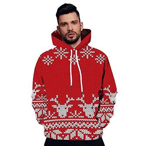 Weihnachtspullover Herren 4XL, Ugly Christmas Sweater Herren 6XL, Weihnachtspullover Damen mit Katzenmotiv, Kapuzenpullover Weihnachten, Weihnachtspulli Herren 5XL,Weihnacht Pullover von Haohon