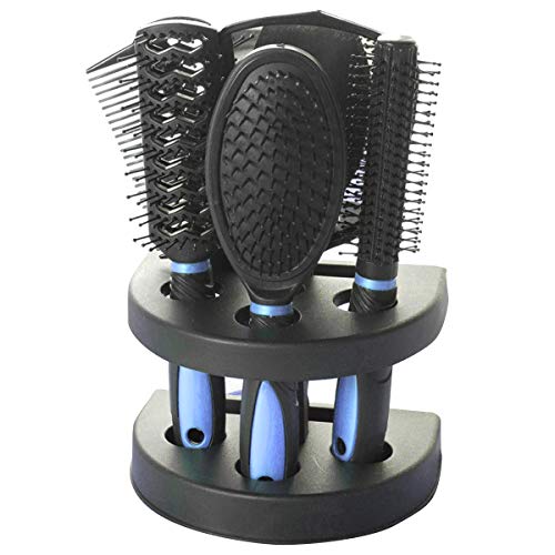 5-Teiliges Haarkammset Antistatische Haarbürsten Massagekamm-Kit mit Kosmetikspiegel Und Halter Stehen Haarpflegekämme Entwirrungsbürste für Männer Frauen von Haokaini
