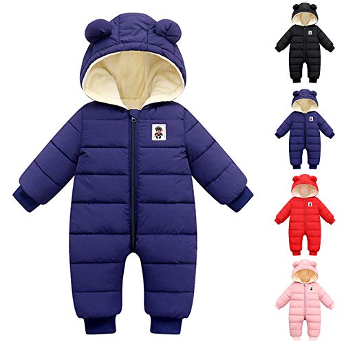 Haokaini Unisex Baby Schneeanzug Kapuzenoverall Wintermantel Langarm Strampler Kleidung Dicke Jacke Outwear für Kleinkind Jungen Mädchen von Haokaini