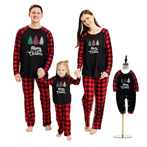 Haokaini Weihnachten Schlafanzug Familien passende Nachtwäsche Weihnachten Familie Outfit Set für Damen Herren Kinder und Kleinkind von Haokaini