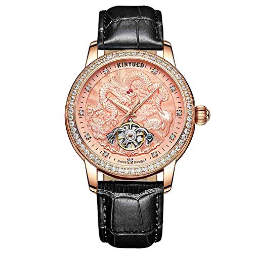 Armbanduhren,Kinyued Mechanische Uhren Automatik Tourbillion Skeleton Watch Edelstahl Wasserdicht, A von Haonb
