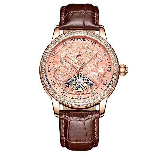 Armbanduhren,Kinyued Mechanische Uhren Automatik Tourbillion Skeleton Watch Edelstahl Wasserdicht, B von Haonb