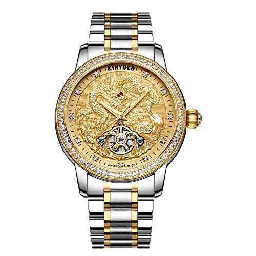 Armbanduhren,Kinyued Mechanische Uhren Automatik Tourbillion Skeleton Watch Edelstahl Wasserdicht, E von Haonb