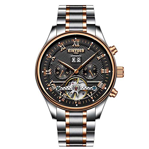 Armbanduhren,Kinyued Self-Wind Tourbillon Mechanische Uhren Wasserdicht Automatik Skelettuhr   , B von Haonb