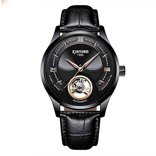 Armbanduhren,Kinyued Skull Automatic Tourbillion Automatikuhren Leder Sport , Schwarz von Haonb