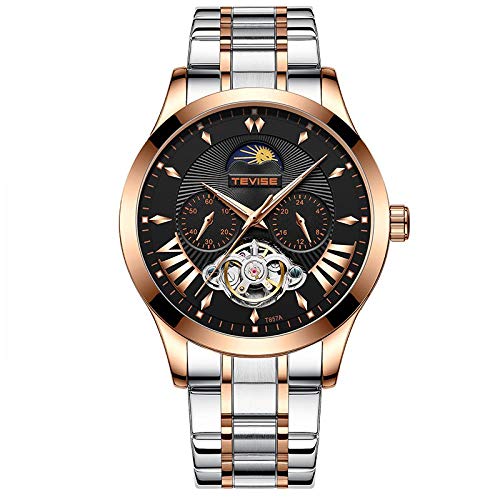 Armbanduhren,Vollautomatische Mechanische Tourbillon-Herrenuhr, Wasserdicht Zwischen Schwarz Und Weiß von Haonb