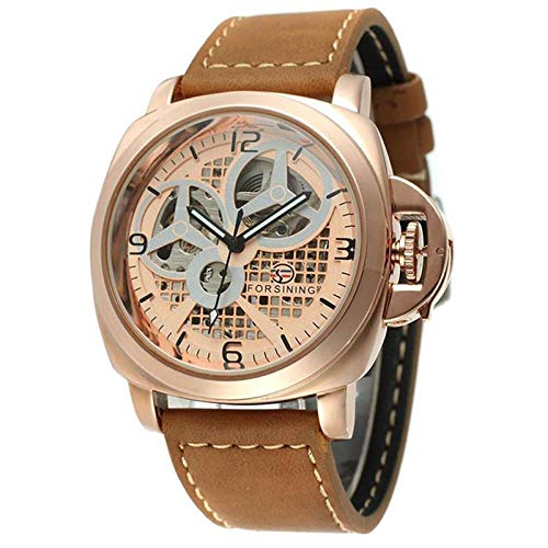Herrenuhren,Herren Business Gürtel Casual Automatic Mechanical Watch Rose Gold von Haonb