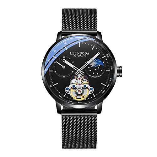 Smartwatches Skeleton Mechanical Watch Star Dial Herren Leuchtuhr, A. von Haonb