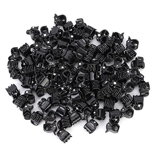 Haosie 100 Stück Mini-Haarklammern, kleine Haarklammern, Schwarz, Mini-Klammern, Haarzubehör, für Mädchen und Frauen (1 cm/0,4 Zoll) von Haosie