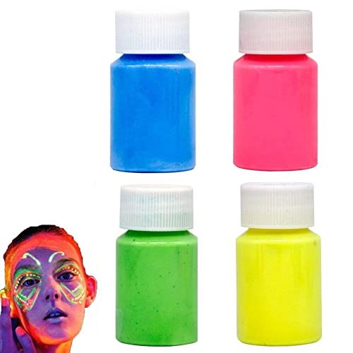 Glühen in Der Dunklen Gesichtskörperfarbe, Blacklight Neon Face & Body Paints, Leicht Reinigbare Gesichts- Und Körperfarbe Set Neon Body Make -up Leuchten in Der Dunklen Partyzubehör von Haowul