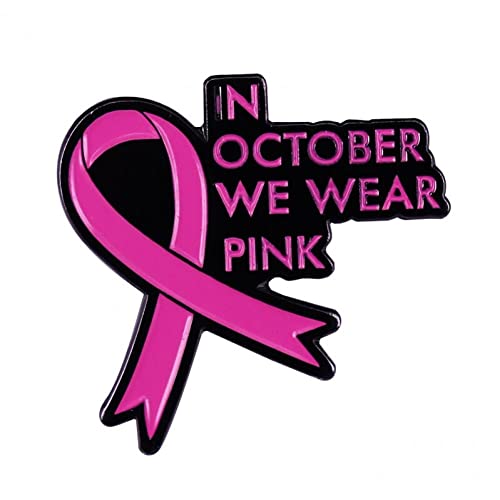 Im Oktober Tragen Wir Rosa Ribbon Emaille Brosche Stift Breast Cancer Awareness Revers Pin Emaille Ribbon Brosche Für Frauen Mädchen von Haowul