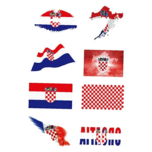 Kroatienflagge Temporäre Tattoos Für Fußballspiele Weltmeisterschaft Nationalflaggenaufkleber Für Ballspiele Realistische Tattoos Auf Arm Face Für Kinder Erwachsene Party Festival von Haowul