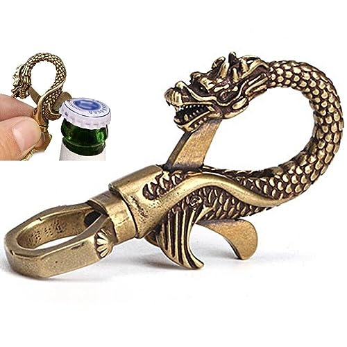 Messing Schlüsselbund Clip Vintage Tier Figur Schlüsselanhäntel Herren Drachen Kopf Origination Auto Schlüsselring Geschenk von Haowul