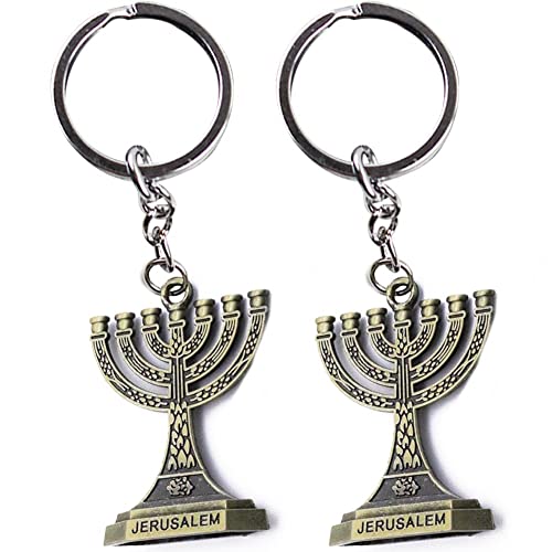 Vintage Candlestick Hanukka Schlüsselkette Männer Frauen Jüdische Menorah Schlüsselanhänger Auf Bag Auto Schmuckstück Judentum Chanukah Schmuckparty Geschenk von Haowul