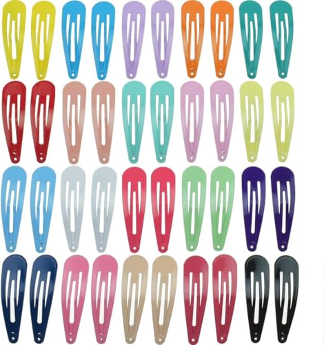 Haoyaru 40 Stück Metall Presse Haar Clips Süßigkeiten Farbe 2 Zoll Anti Rutsch Baby Haar Clip Mädchen von Haoyaru