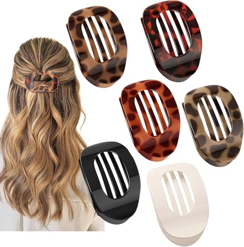 Haoyaru 6 Stück flache Haarnadeln für Damen, mattes Crochet für dünnes und dickes Haar, Hüte für Damen und Mädchen (helle Farbe) von Haoyaru