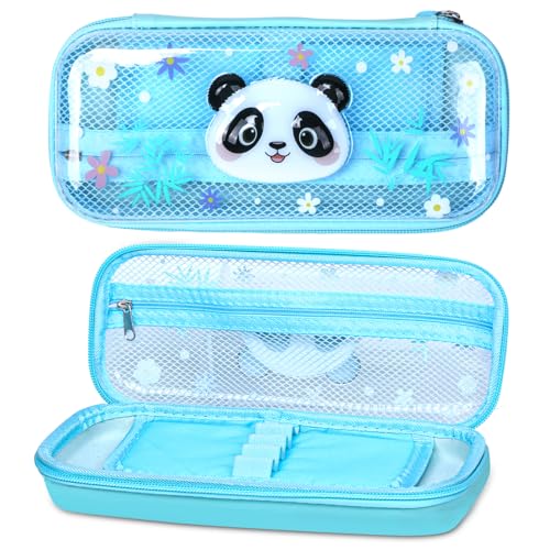 Hap Tim 3D-Panda-Federmäppchen für Jungen, süßes, transparentes Federmäppchen für Kindergarten und Schule, Stifteköcher für Schulbedarf (PC-PA) von Hap Tim