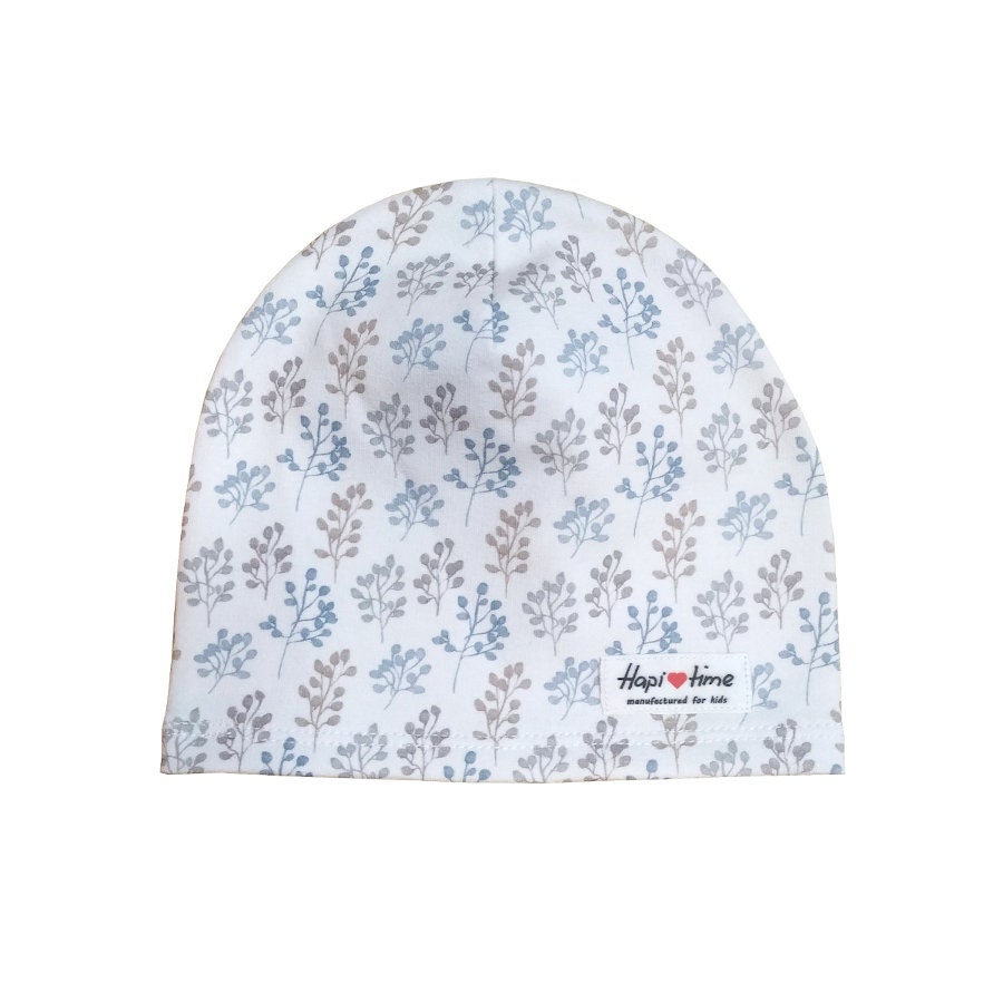 Bio Mütze Mit Zartem Muster von Hapitimeboutique