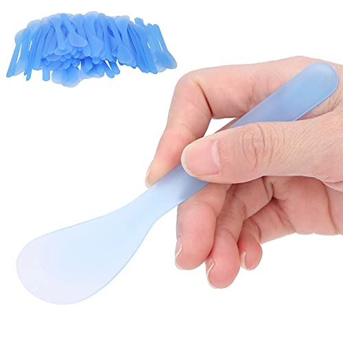 100PCS Gesichtsmaske Löffel Stick Spatel Wiederverwendbare Hautpflege Kosmetik Applikator für Gesichtsmaske Augen Creme Lotionen Feuchtigkeitscremes Mischen(Blau) von Hapivida