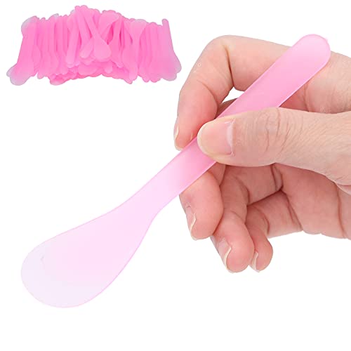 100PCS Gesichtsmaske Löffel Stick Spatel Wiederverwendbare Hautpflege Kosmetik Applikator für Gesichtsmaske Augen Creme Lotionen Feuchtigkeitscremes Mischen(Rosa) von Hapivida