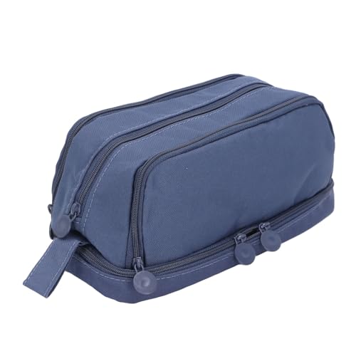 Bleistiftkoffer mit großer Kapazität, multifunktionaler Bleistiftbeutel mit 4 Fächern Dual Opening Reißverschluss tragbarer Make -up -Tasche für Mädchen Jungen Studenten Büro (Dunkelblau) von Hapivida