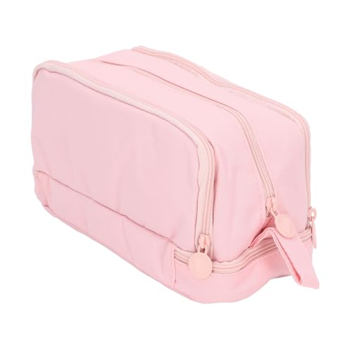Bleistiftkoffer mit großer Kapazität, multifunktionaler Bleistiftbeutel mit 4 Fächern Dual Opening Reißverschluss tragbarer Make -up -Tasche für Mädchen Jungen Studenten Büro (Rosa) von Hapivida