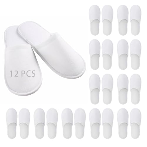Hapivida Einweg Hotel Hausschuhe 12 Paar Weiß Spa Hotelslipper Tragbare Einweg Hausschuhe Gästehausschuhe für Damen und Herren von Hapivida