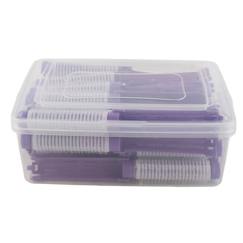 Hapivida Lockenwickler Set, 20 Stück Haarrollen mit Klammern aus Kunststoff und Harz, für voluminöse Locken ohne, einfach zu handhaben für Damen und Mädchen zur professionell (Violett) von Hapivida
