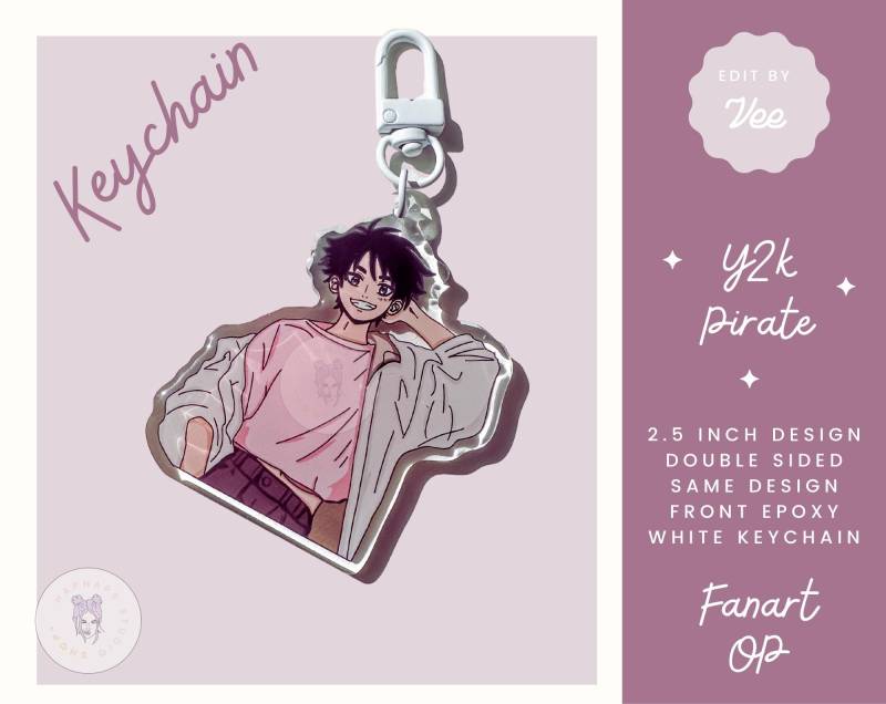 Anime Black Hair Boy Keychain Kawaii Y2K Style Anime Cute Epoxy Collector Gift For Lover von HapnapsStudio