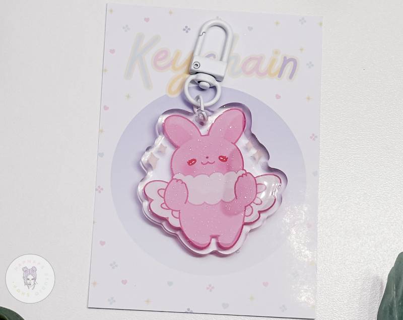 Chibi Bunny Keychain Cute Glitter Perfect For Ita Bags & Lanyards Chibi Bunny Keychain Cute Glitter Perfect For Ita Bags & Lanyards von HapnapsStudio
