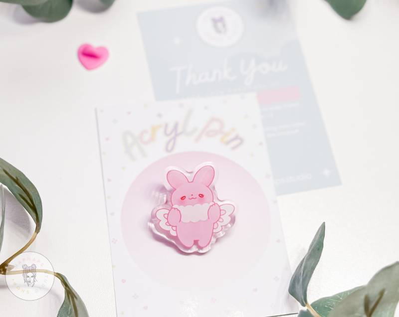 Chibi Magical Bunny Acrylic Pin Cute Perfect For Ita Bags & Banner Chibi Magical Bunny Acrylic Pin Cute Perfect For Ita Bags & Banner von HapnapsStudio